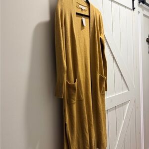 LOFT Yellow Open Front Cardigan Duster